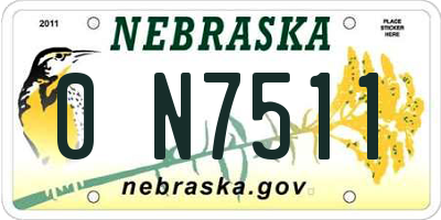NE license plate 0N7511