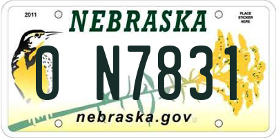 NE license plate 0N7831