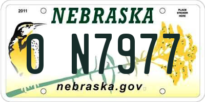 NE license plate 0N7977