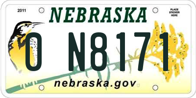 NE license plate 0N8171