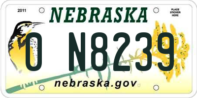 NE license plate 0N8239