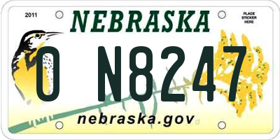 NE license plate 0N8247