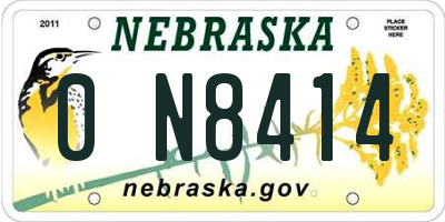 NE license plate 0N8414