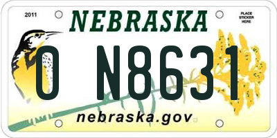 NE license plate 0N8631