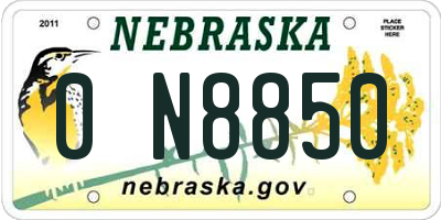 NE license plate 0N8850
