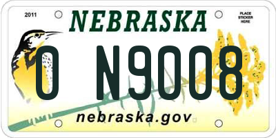 NE license plate 0N9008