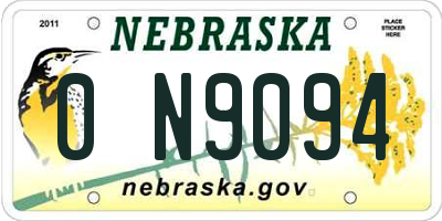 NE license plate 0N9094