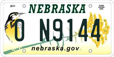 NE license plate 0N9144