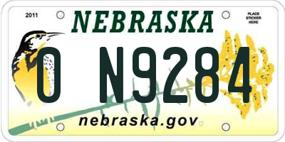 NE license plate 0N9284