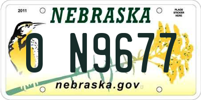 NE license plate 0N9677