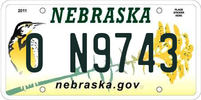 NE license plate 0N9743