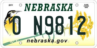 NE license plate 0N9812