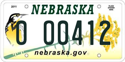 NE license plate 0O0412