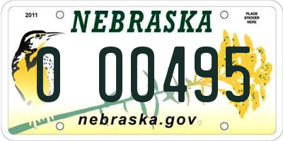 NE license plate 0O0495
