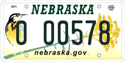 NE license plate 0O0578