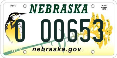 NE license plate 0O0653