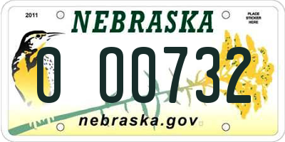 NE license plate 0O0732