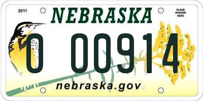 NE license plate 0O0914