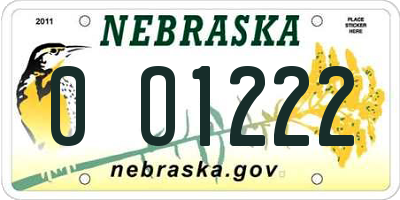 NE license plate 0O1222