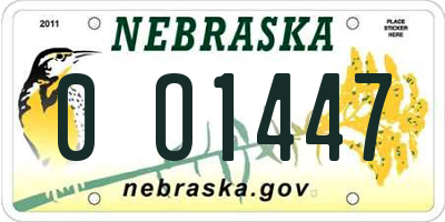 NE license plate 0O1447
