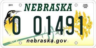 NE license plate 0O1491