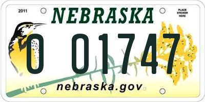 NE license plate 0O1747