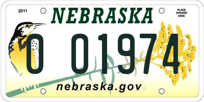 NE license plate 0O1974