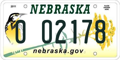 NE license plate 0O2178