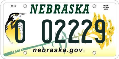 NE license plate 0O2229