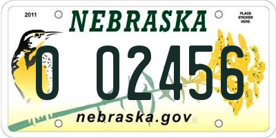 NE license plate 0O2456