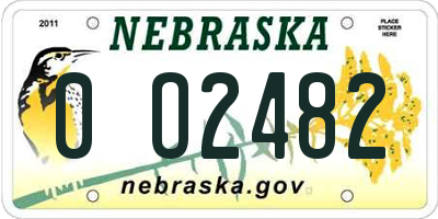 NE license plate 0O2482