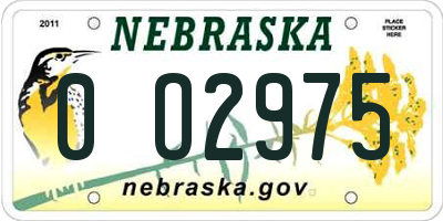NE license plate 0O2975
