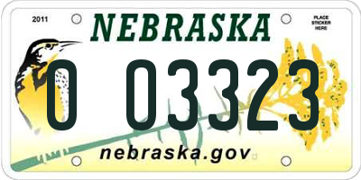 NE license plate 0O3323