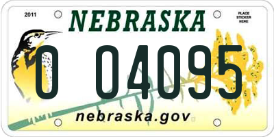 NE license plate 0O4095