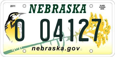NE license plate 0O4127