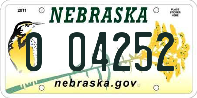 NE license plate 0O4252