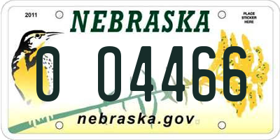 NE license plate 0O4466