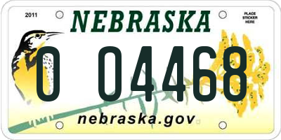 NE license plate 0O4468