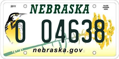 NE license plate 0O4638
