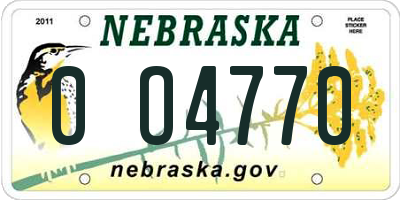 NE license plate 0O4770