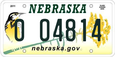 NE license plate 0O4814