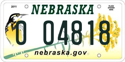 NE license plate 0O4818