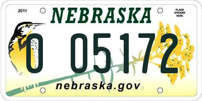 NE license plate 0O5172