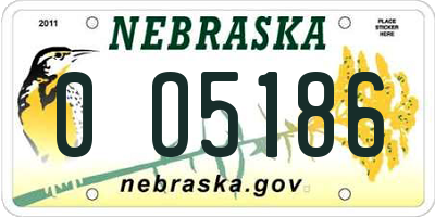 NE license plate 0O5186