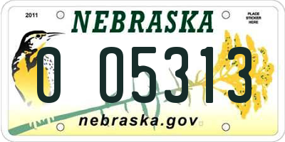 NE license plate 0O5313
