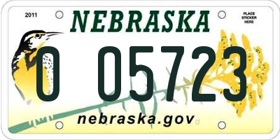 NE license plate 0O5723
