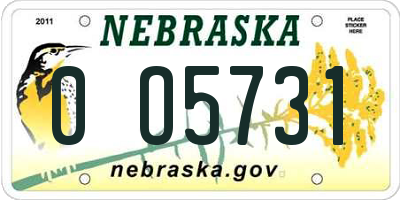 NE license plate 0O5731