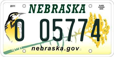 NE license plate 0O5774