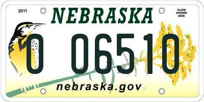 NE license plate 0O6510