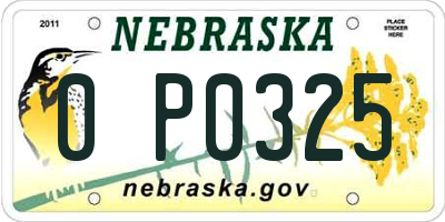 NE license plate 0P0325